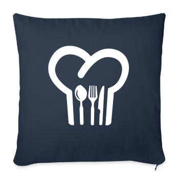 Bonnet de cuisine - Housse de coussin décorative 45 x 45 cm - bleu marine - Devant