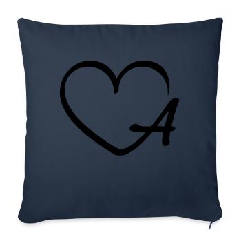 Love letter A - Sofa pillowcase 17,3'' x 17,3'' (45 x 45 cm) - navy - Front