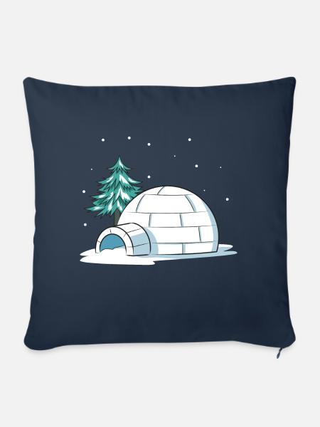 Iglu Illustration - Sofakissenbezug 45 x 45 cm - Navy