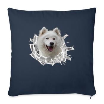 Samojede im Glasloch - Sofakissenbezug 45 x 45 cm - Navy - Vorne