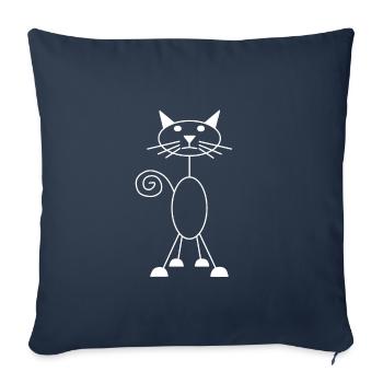 chat - Housse de coussin décorative 45 x 45 cm - bleu marine - Devant