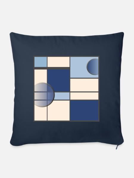 Mondrianstyle in Blau - Sofakissenbezug 45 x 45 cm - Navy
