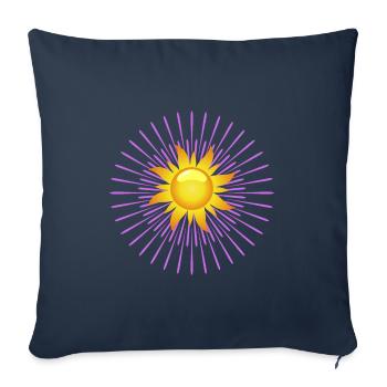 soleil - Housse de coussin décorative 45 x 45 cm - bleu marine - Devant