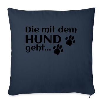 die mit dem hund geht - Sofakissenbezug 45 x 45 cm - Navy - Vorne