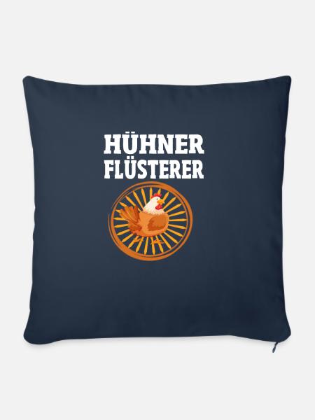 Huehner Fluesterer Landwirt Motiv Geschenk - Sofakissenbezug 45 x 45 cm - Navy