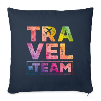 Travel travel team heart - Sofa pillowcase 17,3'' x 17,3'' (45 x 45 cm) - navy - Front