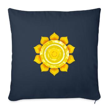 3ème chakra, Manipura - Housse de coussin décorative 45 x 45 cm - bleu marine - Devant