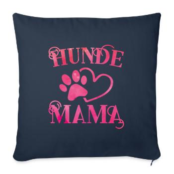 Hunde Mama Herz Hundepfote - Sofakissenbezug 45 x 45 cm - Navy - Vorne