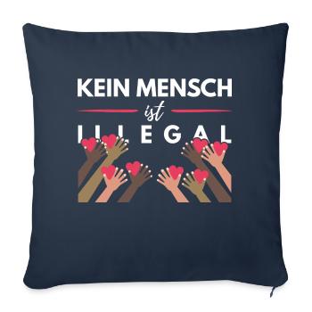Kein Mensch Ist illegal - Sofakissenbezug 45 x 45 cm - Navy - Vorne