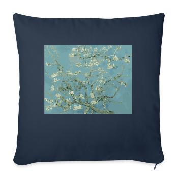 Almond blossoms - Sofa pillowcase 17,3'' x 17,3'' (45 x 45 cm) - navy - Front