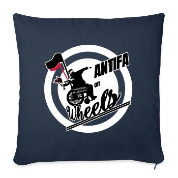 Antifa on Wheels - Housse de coussin décorative 45 x 45 cm - bleu marine - Devant
