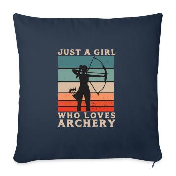 Tir à l'arc - Tir à l'arc - Arc et flèche - Housse de coussin décorative 45 x 45 cm - bleu marine - Devant