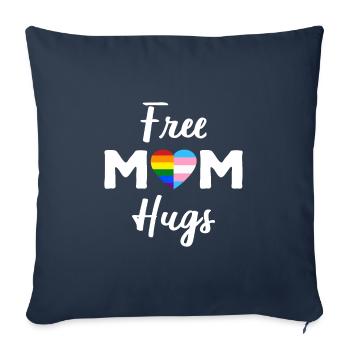 Free Mom Hugs II - Rainbow Gay Trans Pride - Housse de coussin décorative 45 x 45 cm - bleu marine - Devant