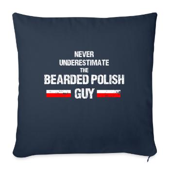 bearded polish - Sofa pillowcase 17,3'' x 17,3'' (45 x 45 cm) - navy - Front
