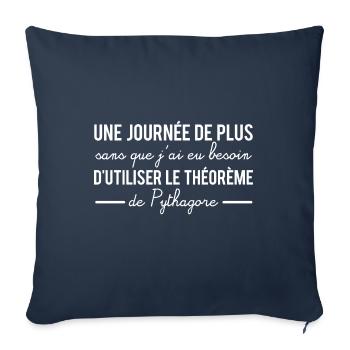 Une journée sans utiliser le théorème de pythagore - Housse de coussin décorative 45 x 45 cm - bleu marine - Devant