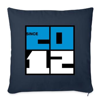 2012 Année de naissance. Cherchez votre année dans ma boutique - Housse de coussin décorative 45 x 45 cm - bleu marine - Devant