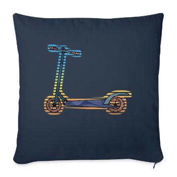 Scooter - Housse de coussin décorative 45 x 45 cm - bleu marine - Devant