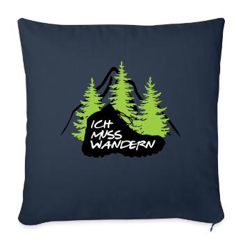 ICH MUSS WANDERN - Sofakissenbezug 45 x 45 cm - Navy - Vorne