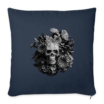 Engraved Skull - Sofa pillowcase 17,3'' x 17,3'' (45 x 45 cm) - navy - Front