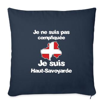 Je suis Haut-Savoyarde - Housse de coussin décorative 45 x 45 cm - bleu marine - Devant