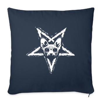Black Metal Cat - Housse de coussin décorative 45 x 45 cm - bleu marine - Devant