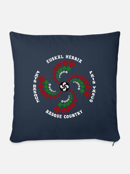 Lauburu croix Basques - Sofakissenbezug 45 x 45 cm - Navy