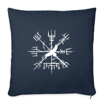 Vegvisir crow - Sofa pillowcase 17,3'' x 17,3'' (45 x 45 cm) - navy - Front