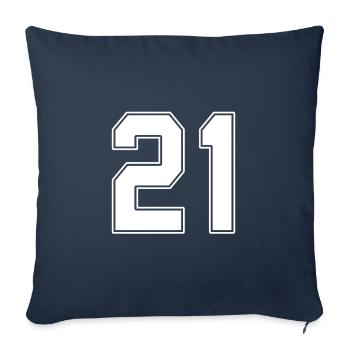 21 years jersey number 21 - Sofa pillowcase 17,3'' x 17,3'' (45 x 45 cm) - navy - Front