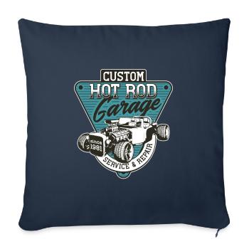 Hot Rod - Voitures de course classiques - sombre - Housse de coussin décorative 45 x 45 cm - bleu marine - Devant