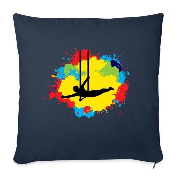 Flying Trapeze Artist Circus Gymnastics Watercolor - Sofa pillowcase 17,3'' x 17,3'' (45 x 45 cm) - navy - Front