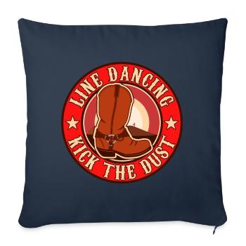 Line Dancing Kick The Dust Square Dance Western - Sofa pillowcase 17,3'' x 17,3'' (45 x 45 cm) - navy - Front