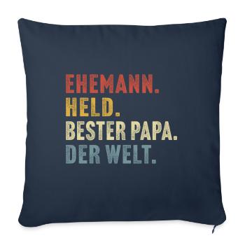ehemann held bester papa der welt - Sofakissenbezug 45 x 45 cm - Navy - Vorne
