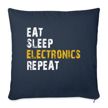 manger l’électronique du sommeil répéter - Housse de coussin décorative 45 x 45 cm - bleu marine - Devant