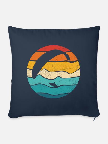 Gleitschirm Retro Color Vintage - Sofakissenbezug 45 x 45 cm - Navy