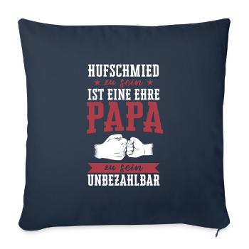 Hufschmied Hufe Schmied Tierhufen Hufeisen Spruch - Sofakissenbezug 45 x 45 cm - Navy - Vorne