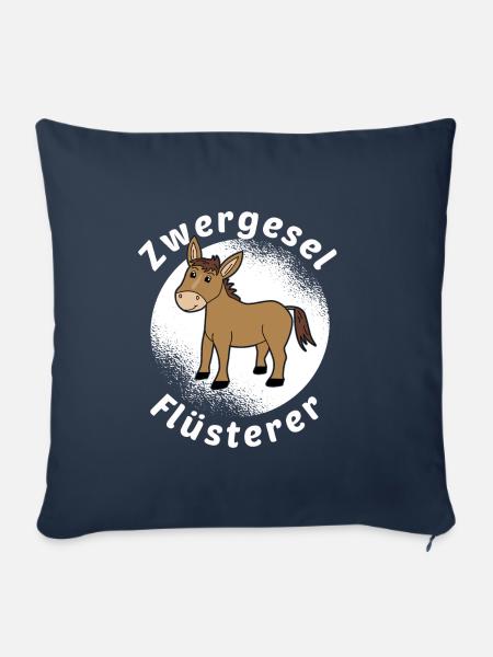 Zwergesel Flüsterer Miniesel Esel Muli Geschenk - Sofakissenbezug 45 x 45 cm - Navy