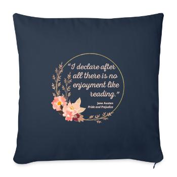 Stolz und Vorurteil Zitat III - Süßer Stil - Sofakissenbezug 45 x 45 cm - Navy - Vorne