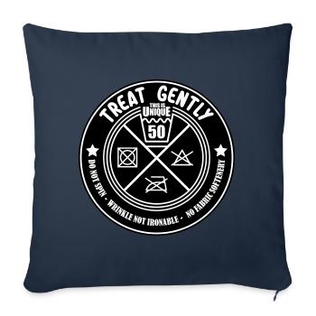 Les couleurs peuvent être modifiées | Traitement doux 50e anniversaire - Housse de coussin décorative 45 x 45 cm - bleu marine - Devant