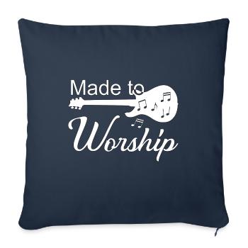 Christian Design Made to Worship - Sofa pillowcase 17,3'' x 17,3'' (45 x 45 cm) - navy - Front