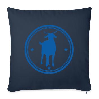 Chèvre - Chèvre - Chèvre - Ferme - Zoo - Vacances - Housse de coussin décorative 45 x 45 cm - bleu marine - Devant