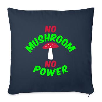 Pas de champignon pas de puissance (agaric de mouche) - Housse de coussin décorative 45 x 45 cm - bleu marine - Devant