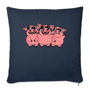 Sunglasses Cool Pigs Team - Sofa pillowcase 17,3'' x 17,3'' (45 x 45 cm) - navy - Front