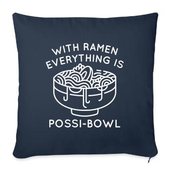 With Ramen Everything Is Possi-Bowl - Sofa pillowcase 17,3'' x 17,3'' (45 x 45 cm) - navy - Front