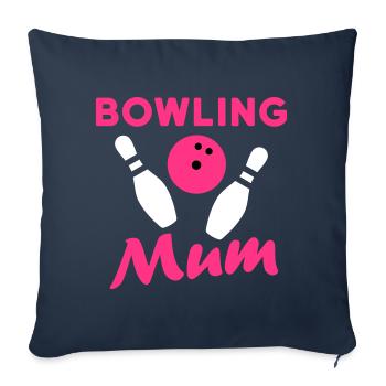 Bowling mum (Bowlingkugel, umkippende Bowlingpins) - Sofakissenbezug 45 x 45 cm - Navy - Vorne