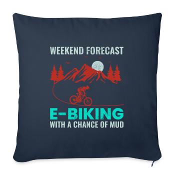 E-Bike Vélo électrique Vélo Cyclisme Biker VTT - Housse de coussin décorative 45 x 45 cm - bleu marine - Devant