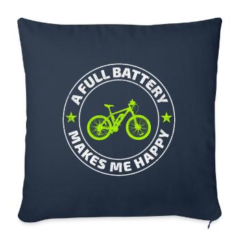 E-Bike Electric-Bike E-Cycliste Cycliste Cycliste Rider - Housse de coussin décorative 45 x 45 cm - bleu marine - Devant