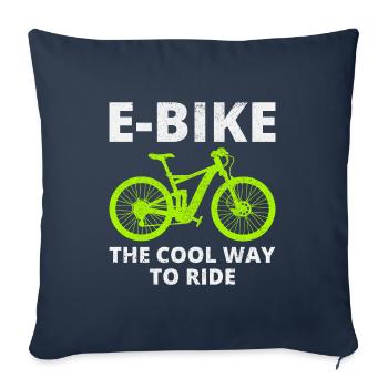 E-Bike Electric-Bike E-Cycliste Cycliste Cycliste Rider - Housse de coussin décorative 45 x 45 cm - bleu marine - Devant