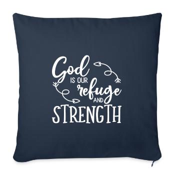 Christian Design God is our Refuge and Strength - Sofa pillowcase 17,3'' x 17,3'' (45 x 45 cm) - navy - Front