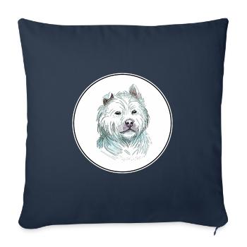 Xiasi Dog Watercolor Paint Illustration - Sofa pillowcase 17,3'' x 17,3'' (45 x 45 cm) - navy - Front