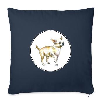 Chihuahua Dog Watercolor Sketch Illustration - Sofa pillowcase 17,3'' x 17,3'' (45 x 45 cm) - navy - Front